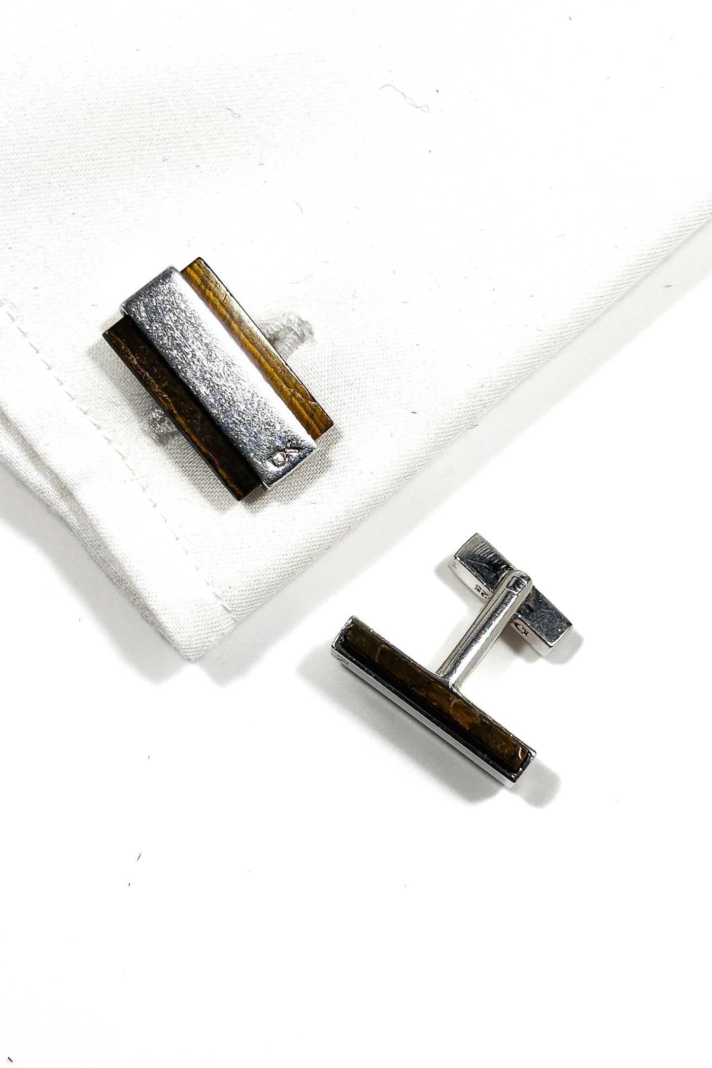 925 silver tigers eye DYRBERG/KERN cufflinks.