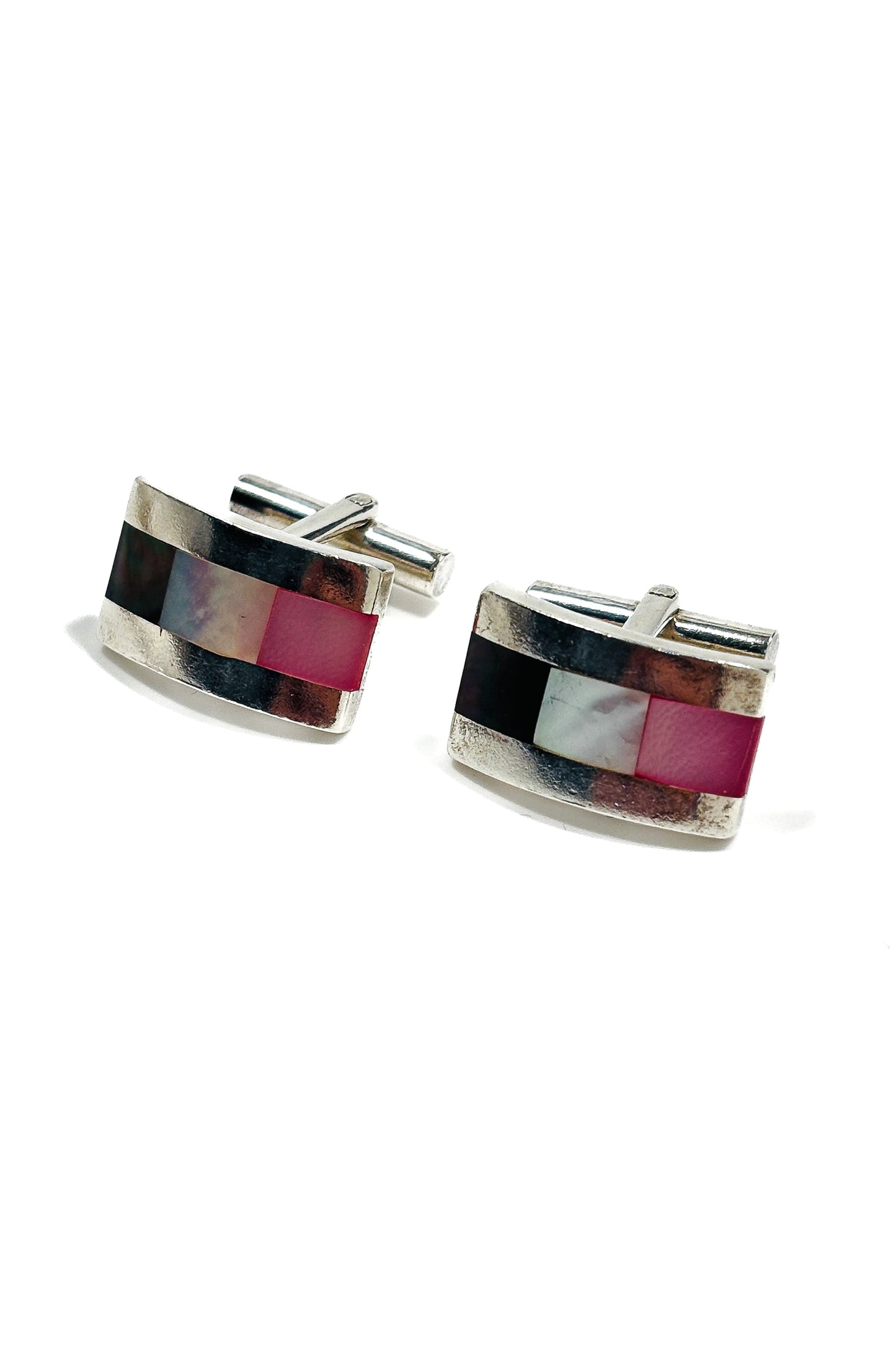 925 silver 3 tone MOP cufflinks.