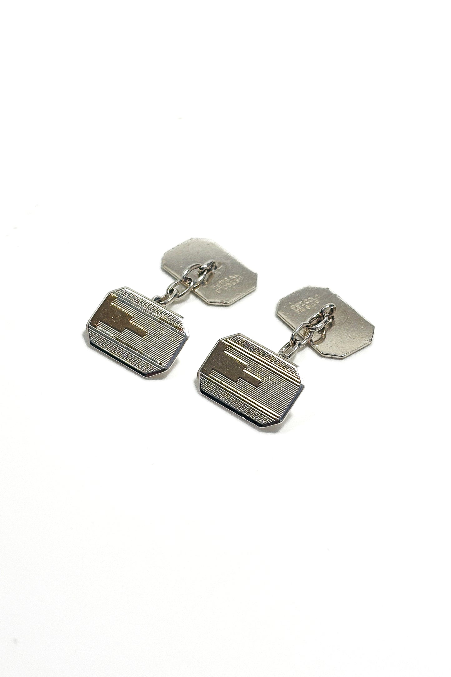 925 silver gold plated art deco design.