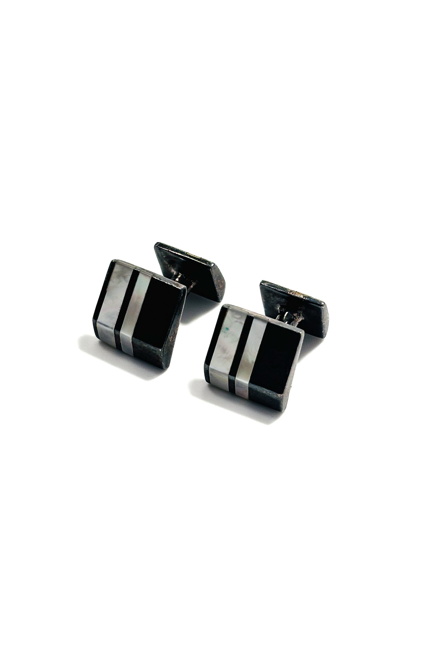 925 silver black MOP cufflinks.