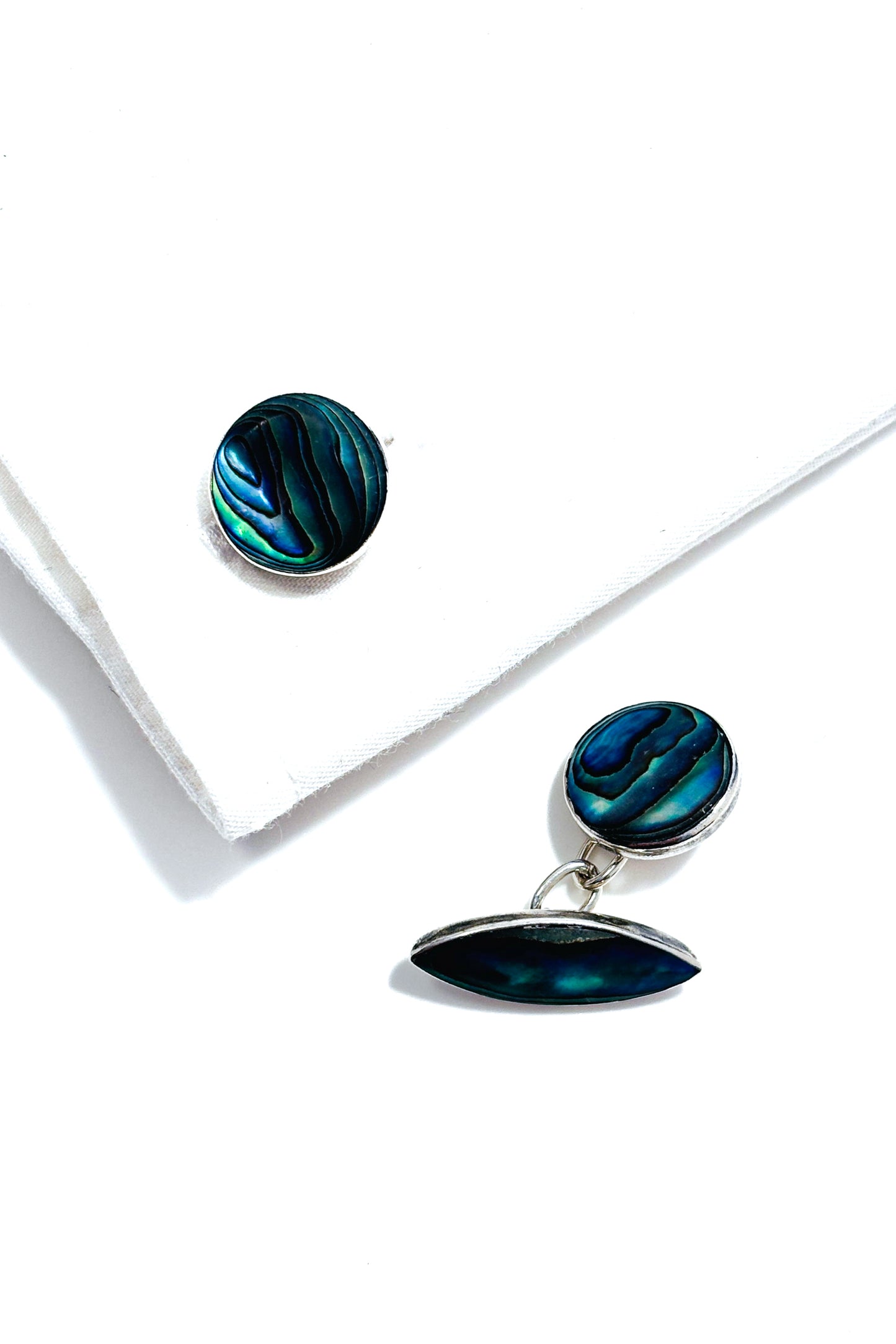 925 silver Paua shell cufflinks.