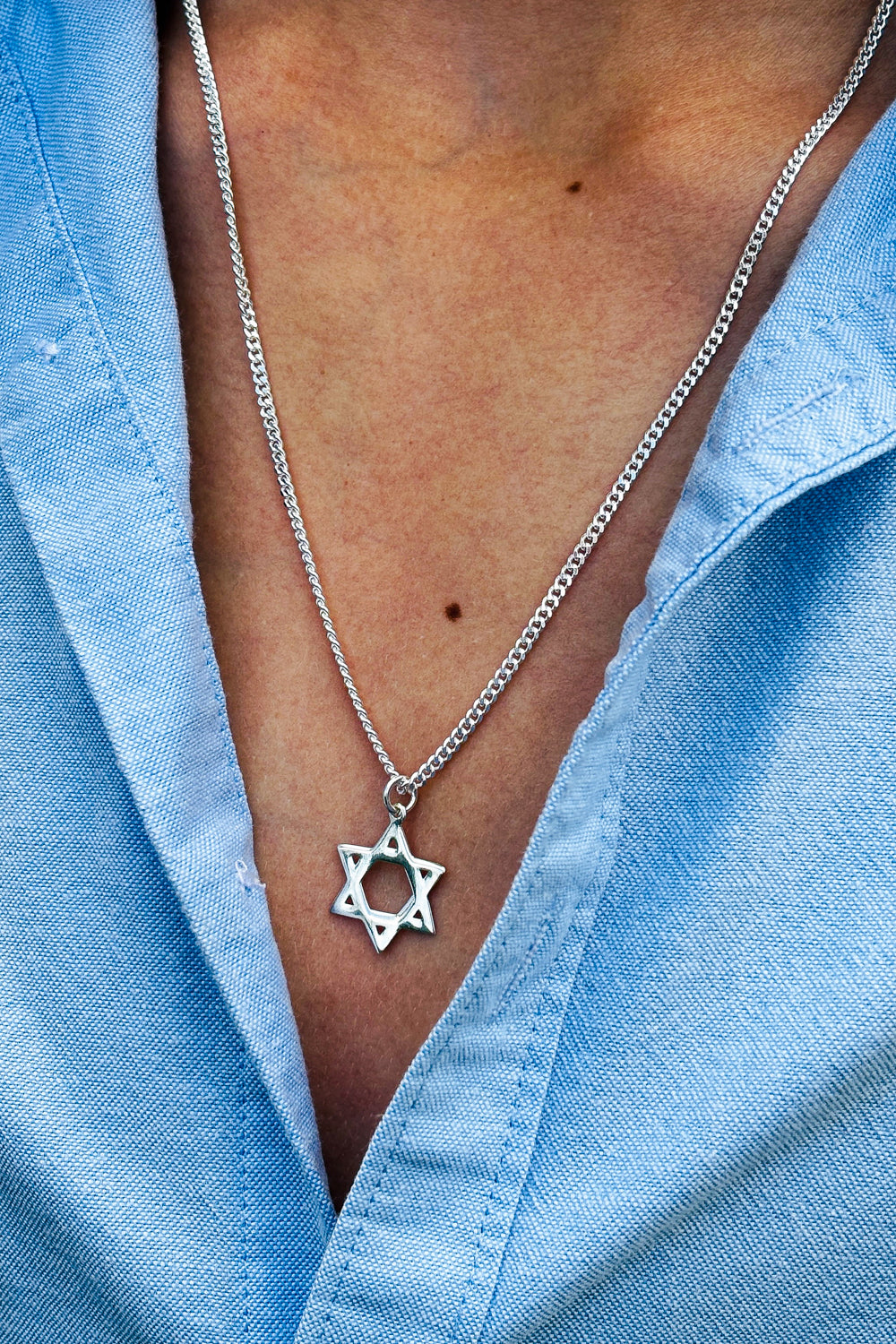 Star of David 925 silver pendant.