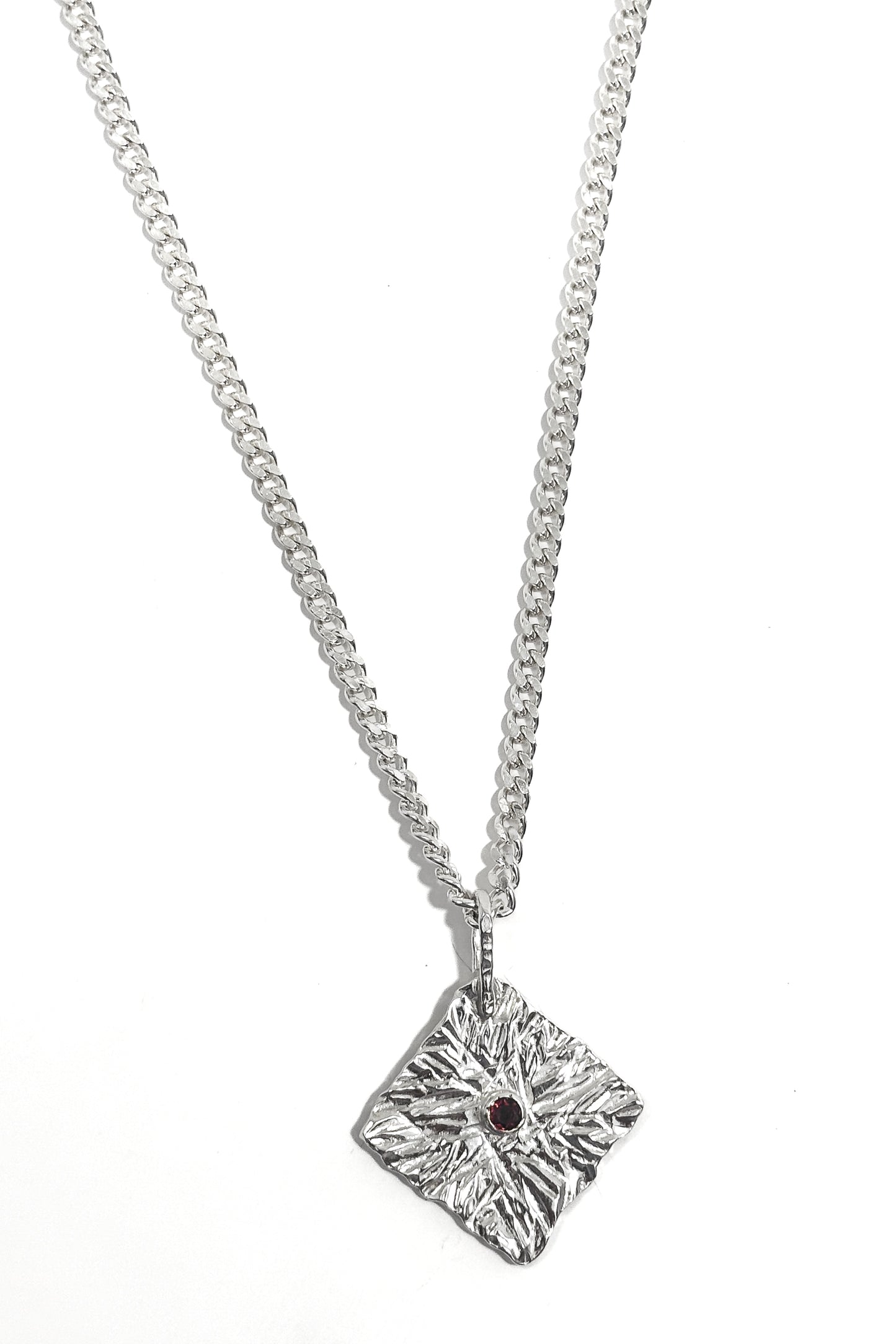 Cognac diamond bezel set 925 pendant.