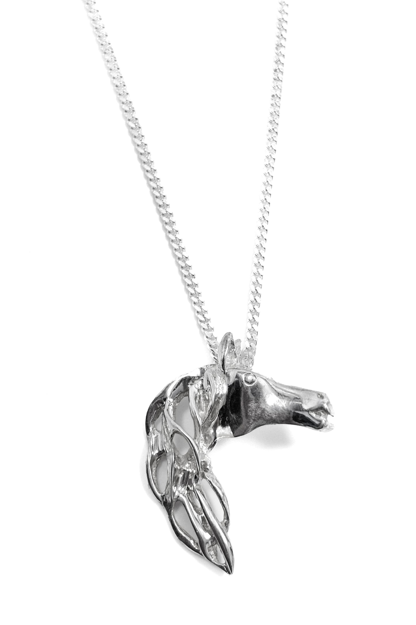 925 silver horse head pendant.