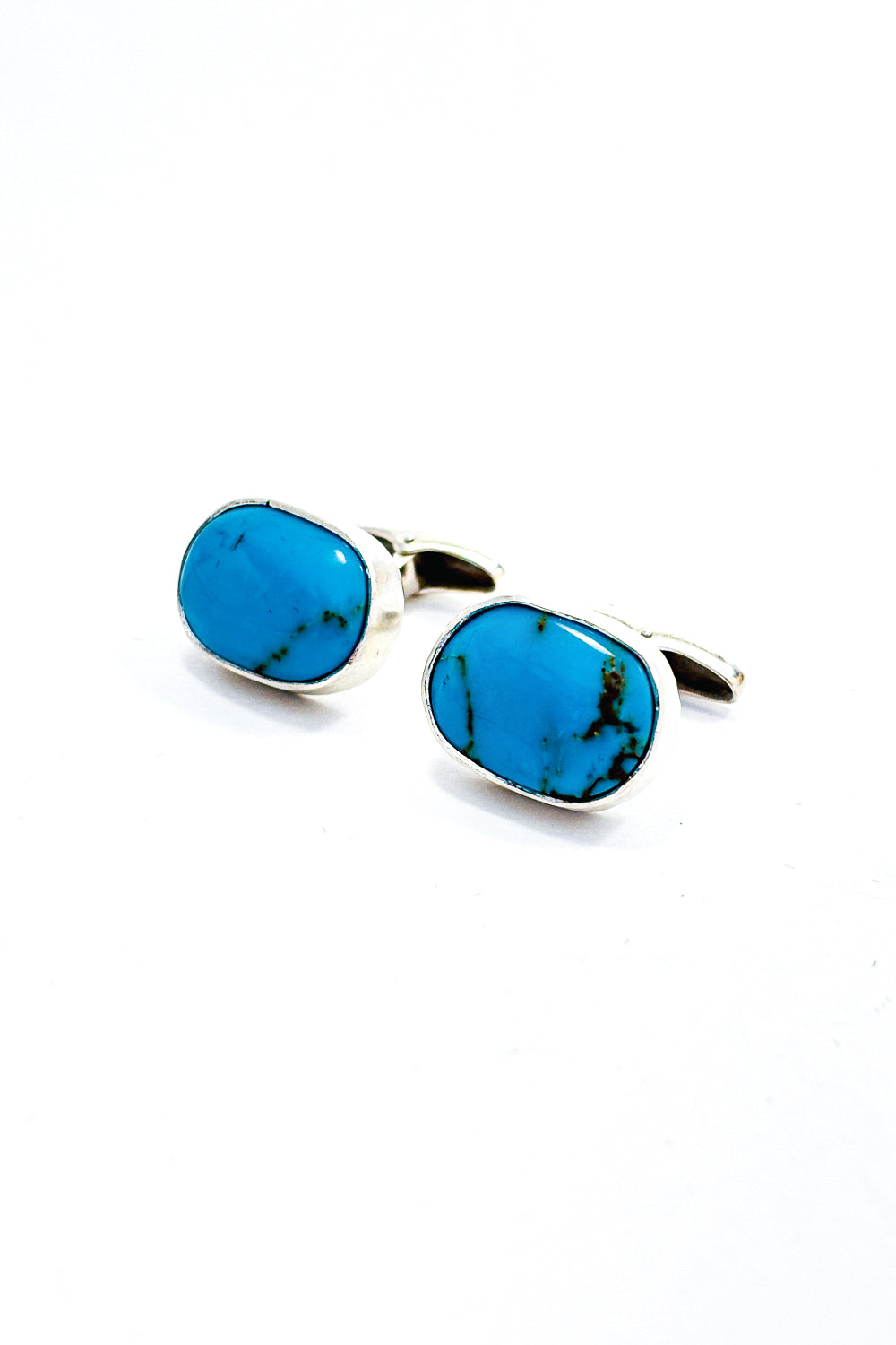 Sleeping beauty turquoise 925 silver cufflinks.