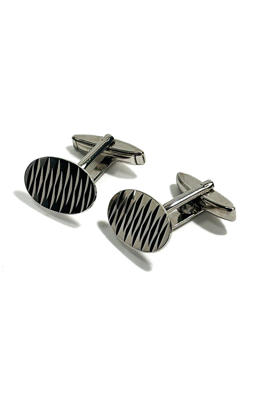 925 silver JA&S diamond cut cufflinks.