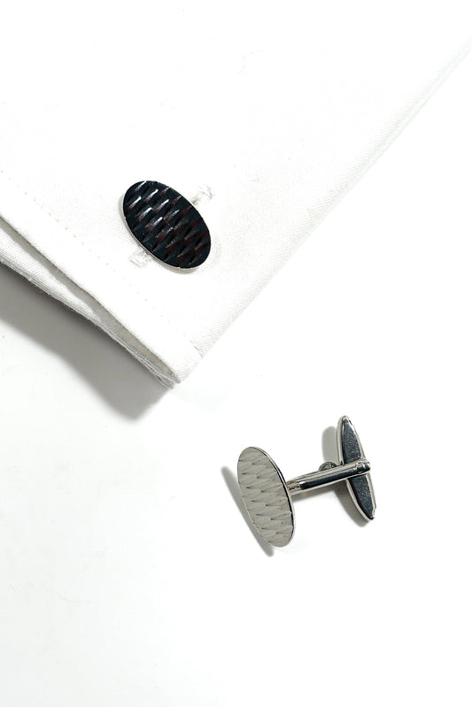 925 silver JA&S diamond cut cufflinks.