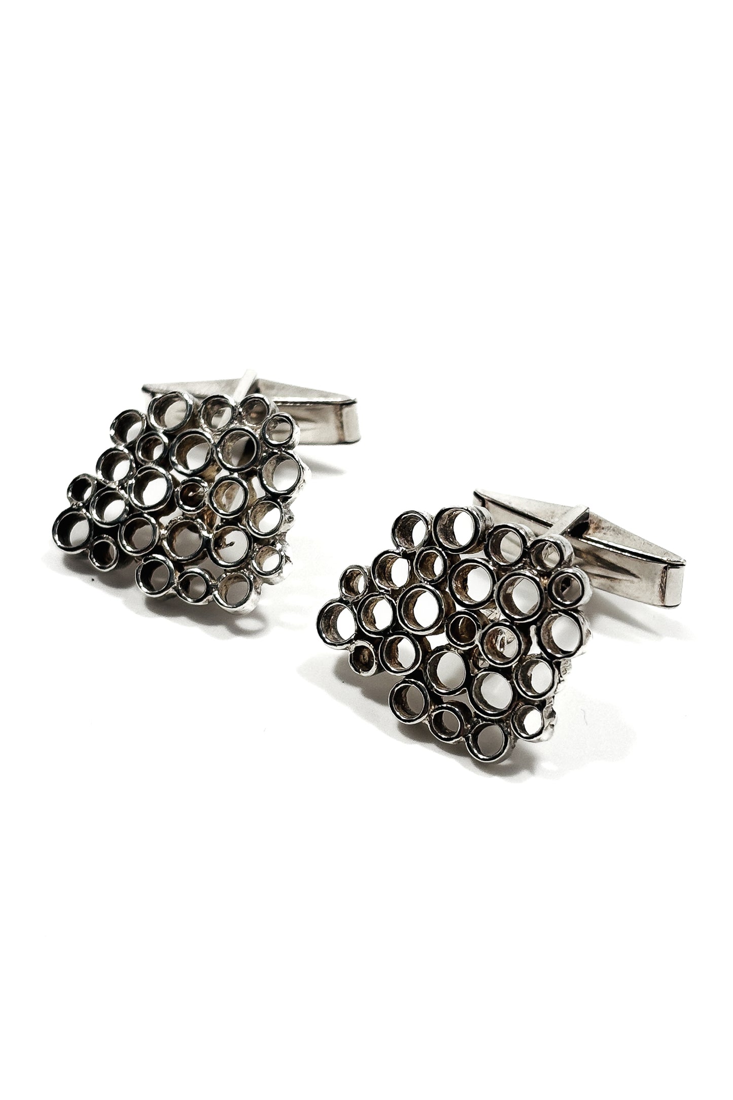 925 Silver bubble design cufflinks.
