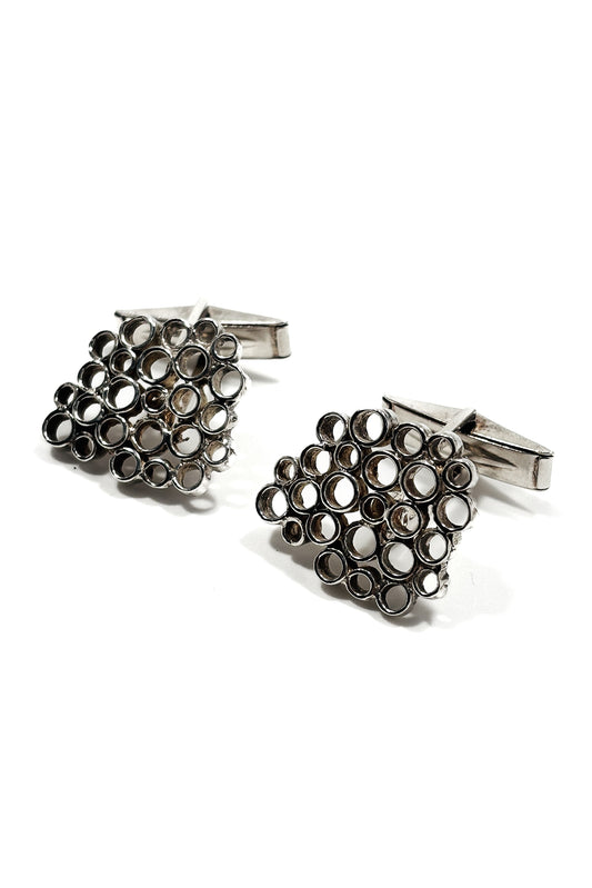 925 Silver bubble design cufflinks.