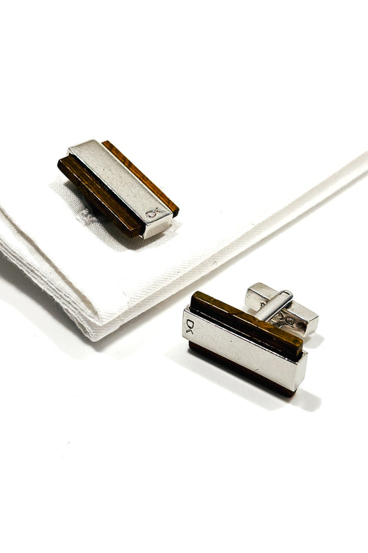 925 silver tigers eye DYRBERG/KERN cufflinks.
