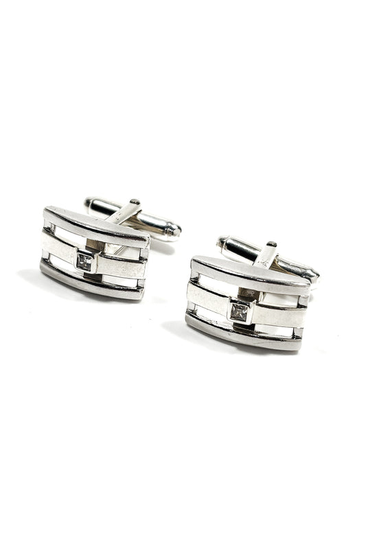925 silver cubic zirconia cufflinks.