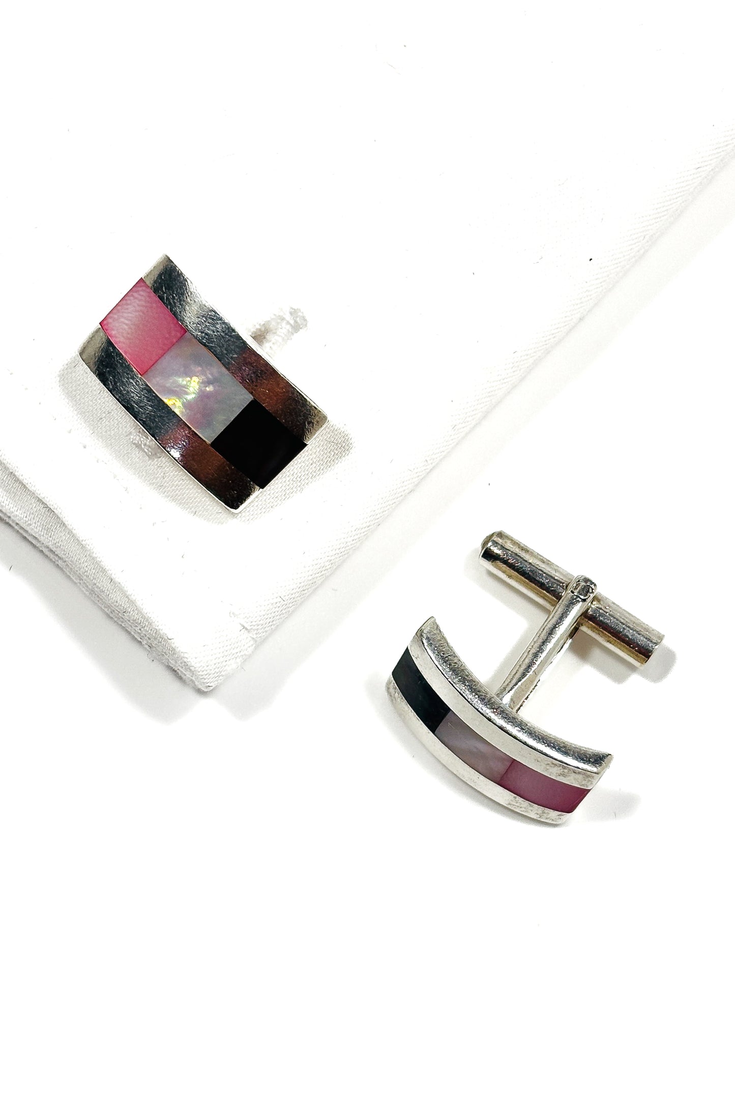 925 silver 3 tone MOP cufflinks.