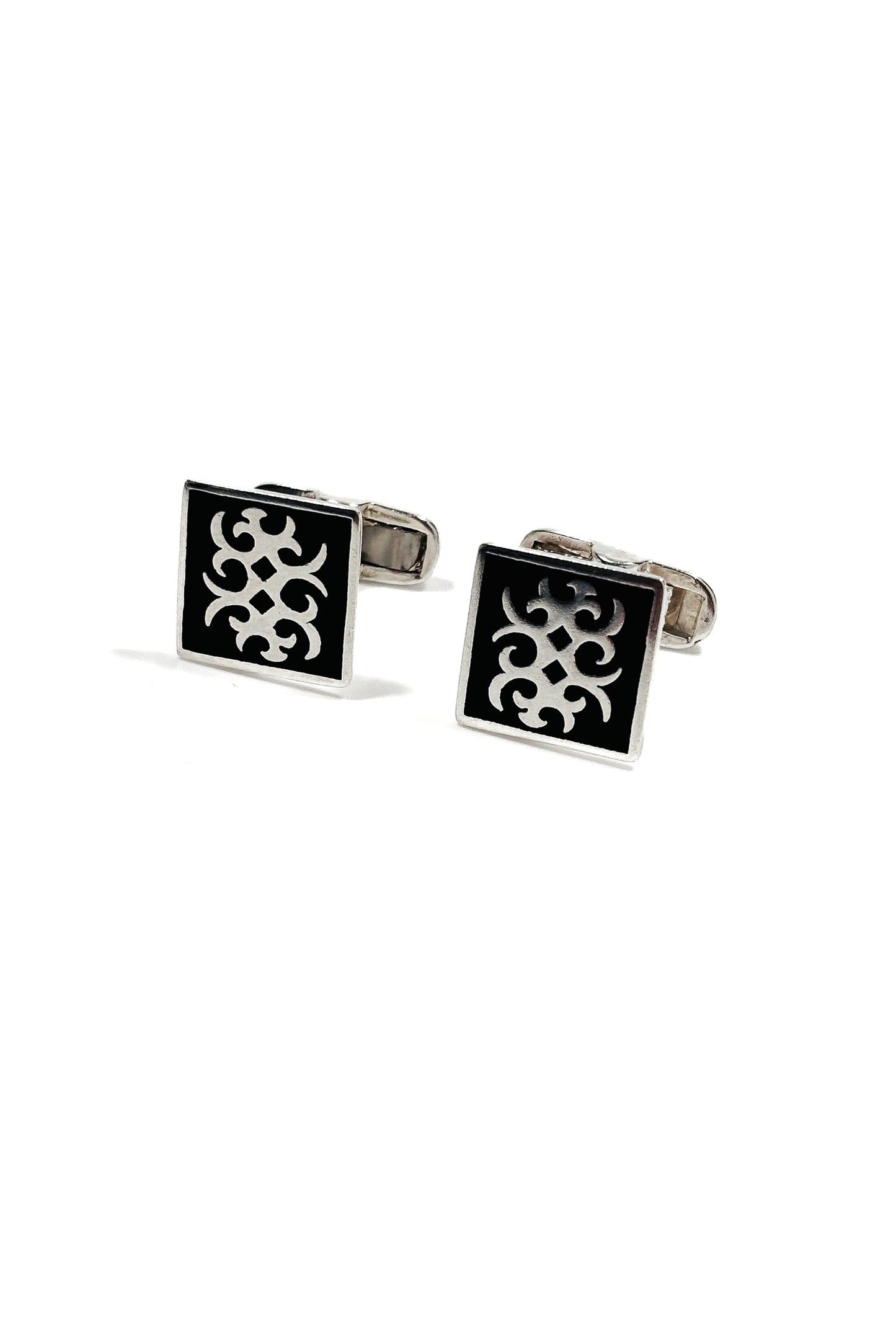 925 silver black Celtic design cufflinks.