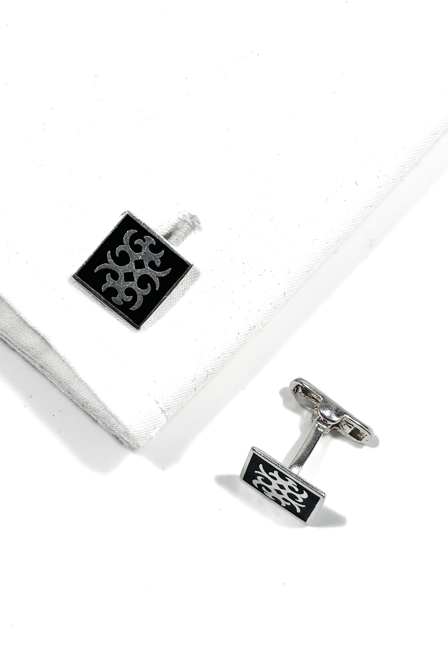 925 silver black Celtic design cufflinks.