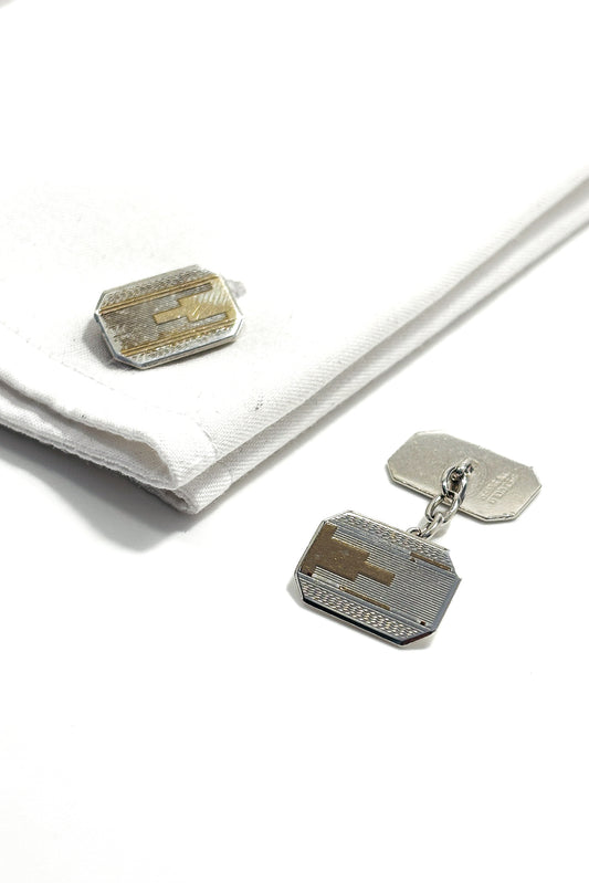 925 silver gold plated art deco design.
