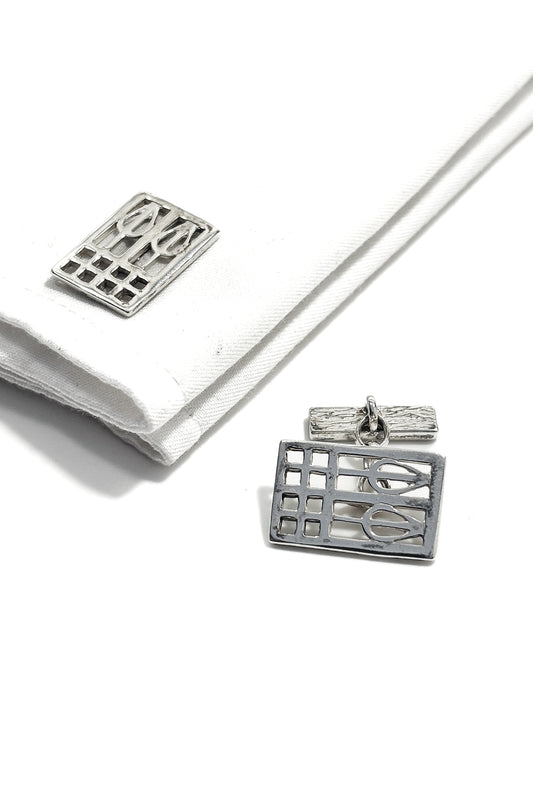 925 silver Nouveau style cufflinks.