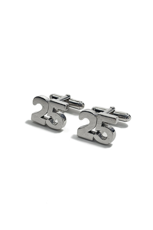 925 silver "25" design cufflinks.