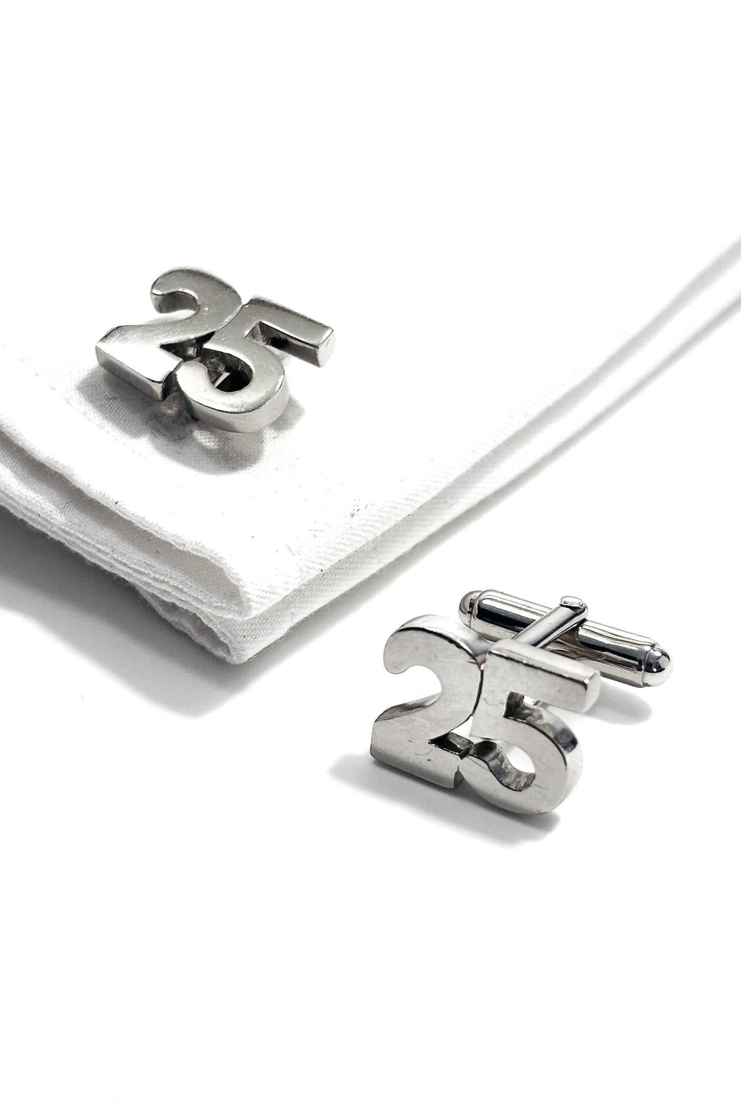 925 silver "25" design cufflinks.