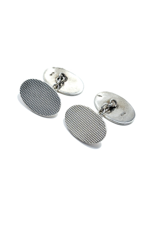 925 silver engraved dotted design cufflinks.