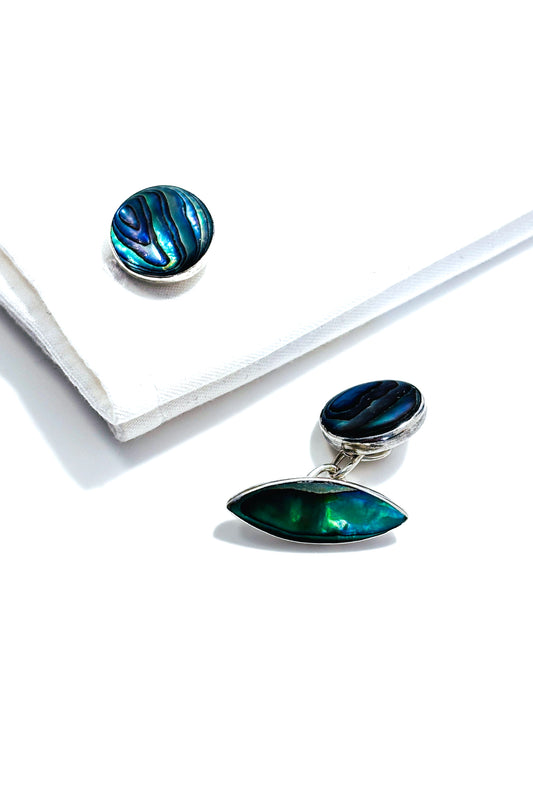 925 silver Paua shell cufflinks.