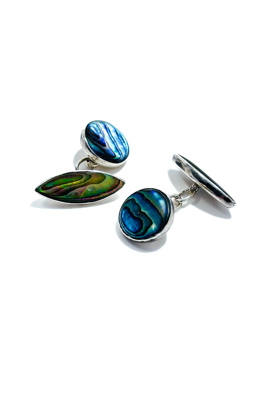 925 silver Paua shell cufflinks.