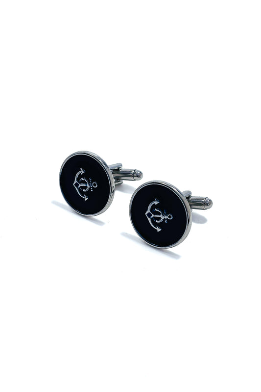 Stainless steel blue anchor cufflinks.