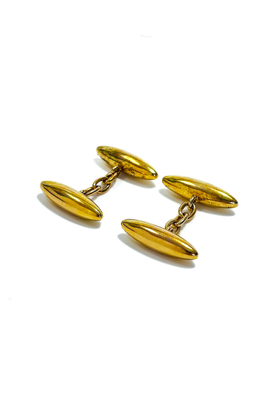 625 15ct gold 1860 Victorian torpedo cufflinks.