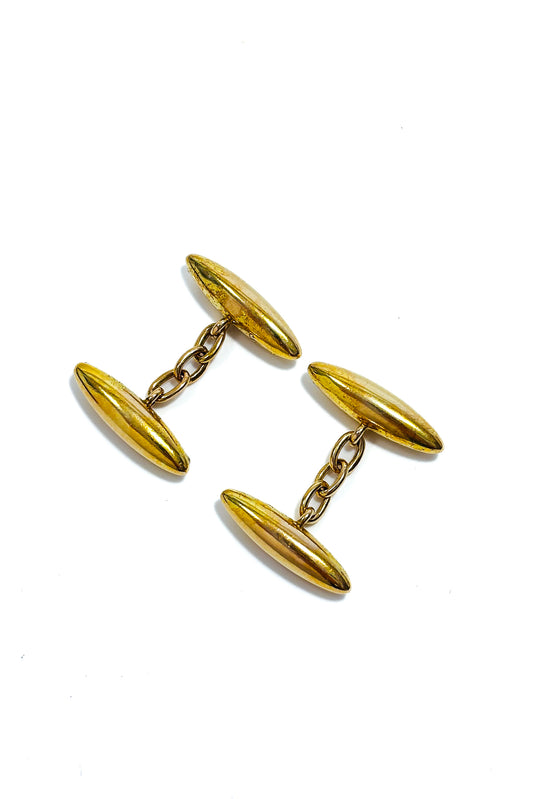 625 15ct gold 1860 Victorian torpedo cufflinks.