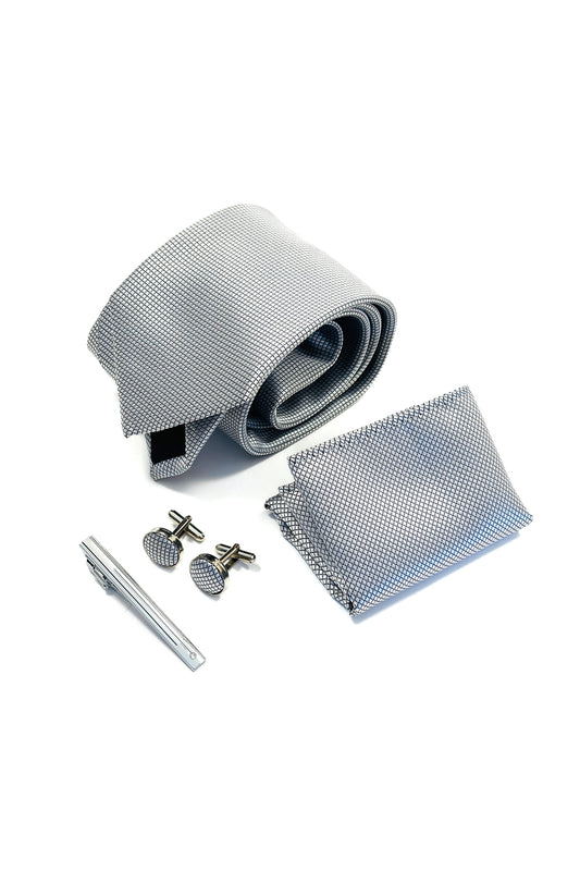 Silver check gift set.