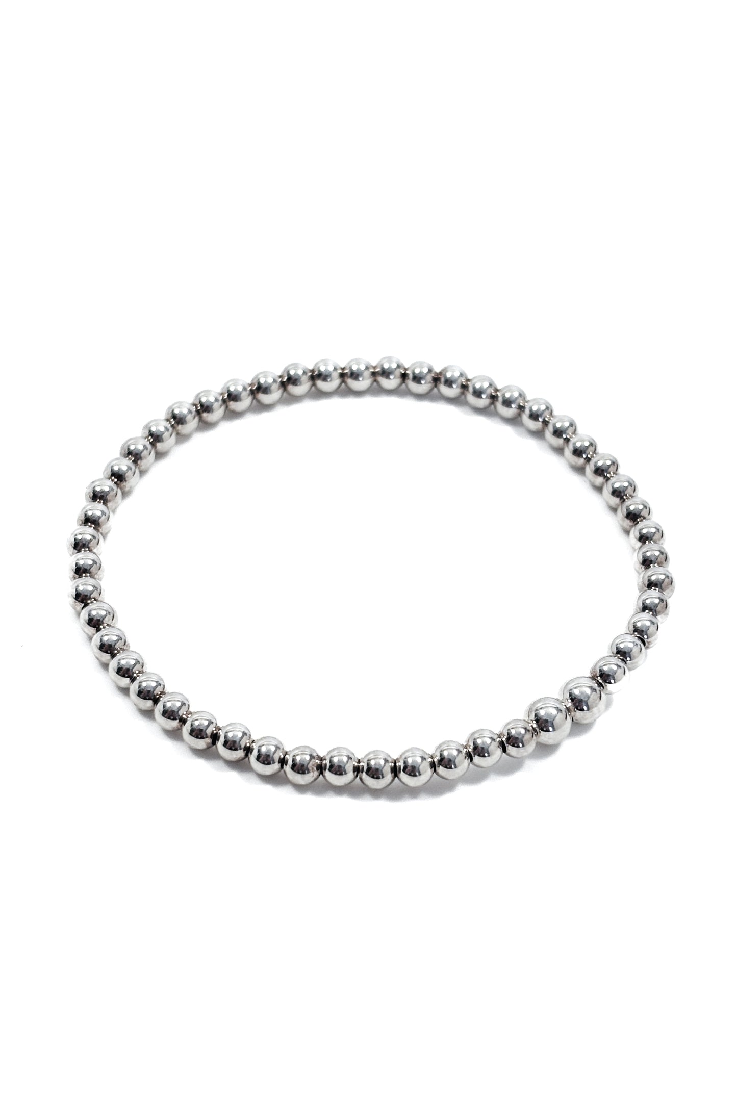 925 Silver beaded stretch bracelet.