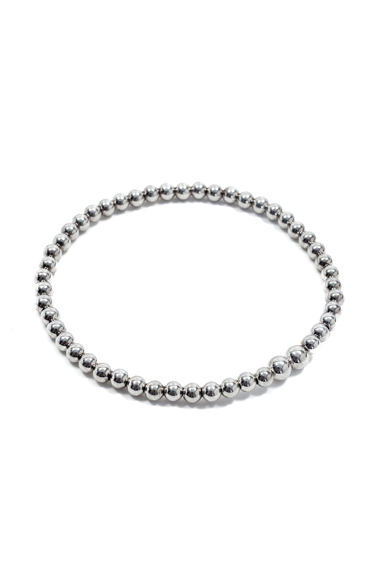 925 Silver beaded stretch bracelet.
