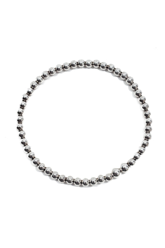 925 Silver beaded stretch bracelet.