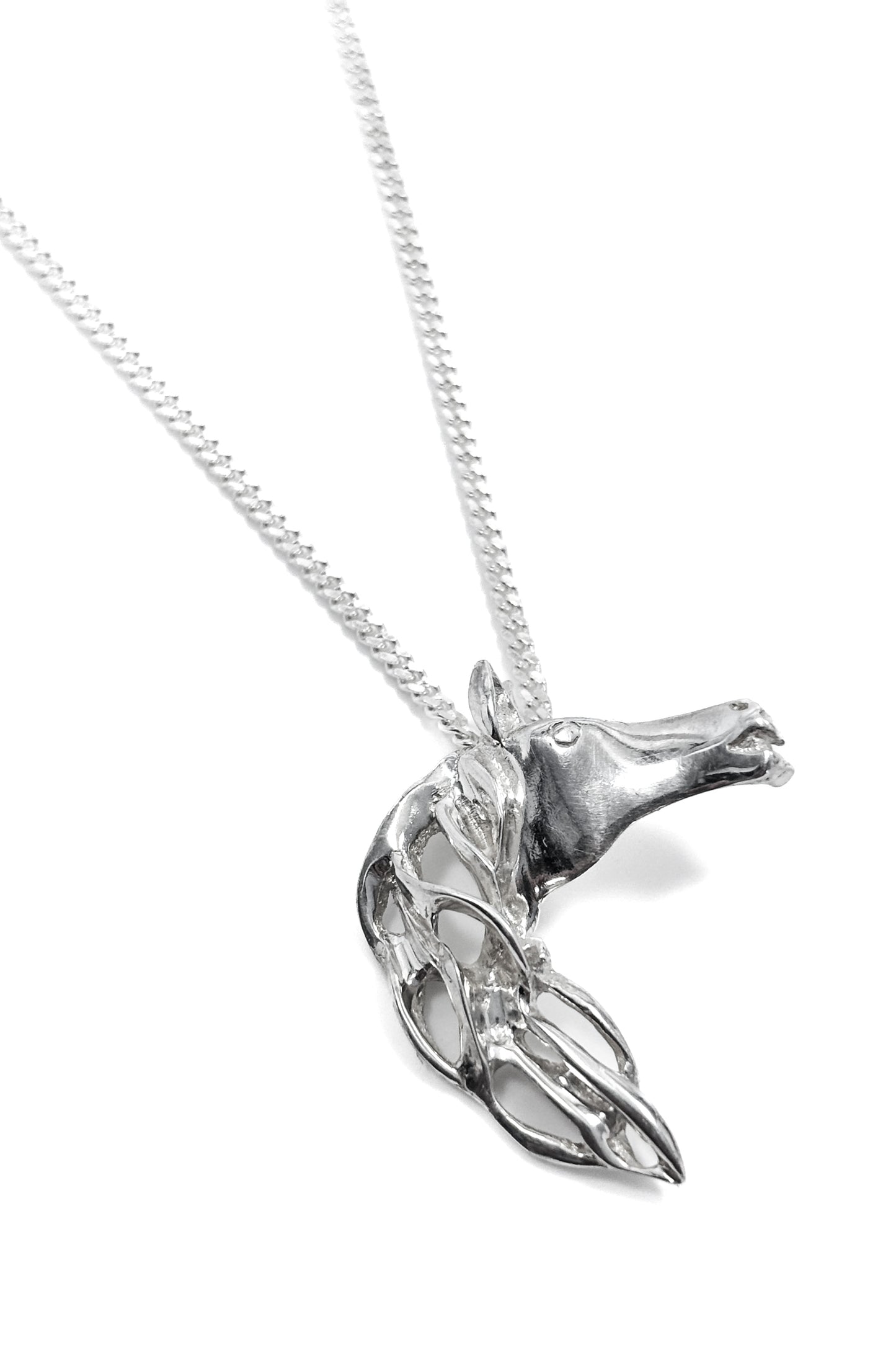 925 silver horse head pendant.