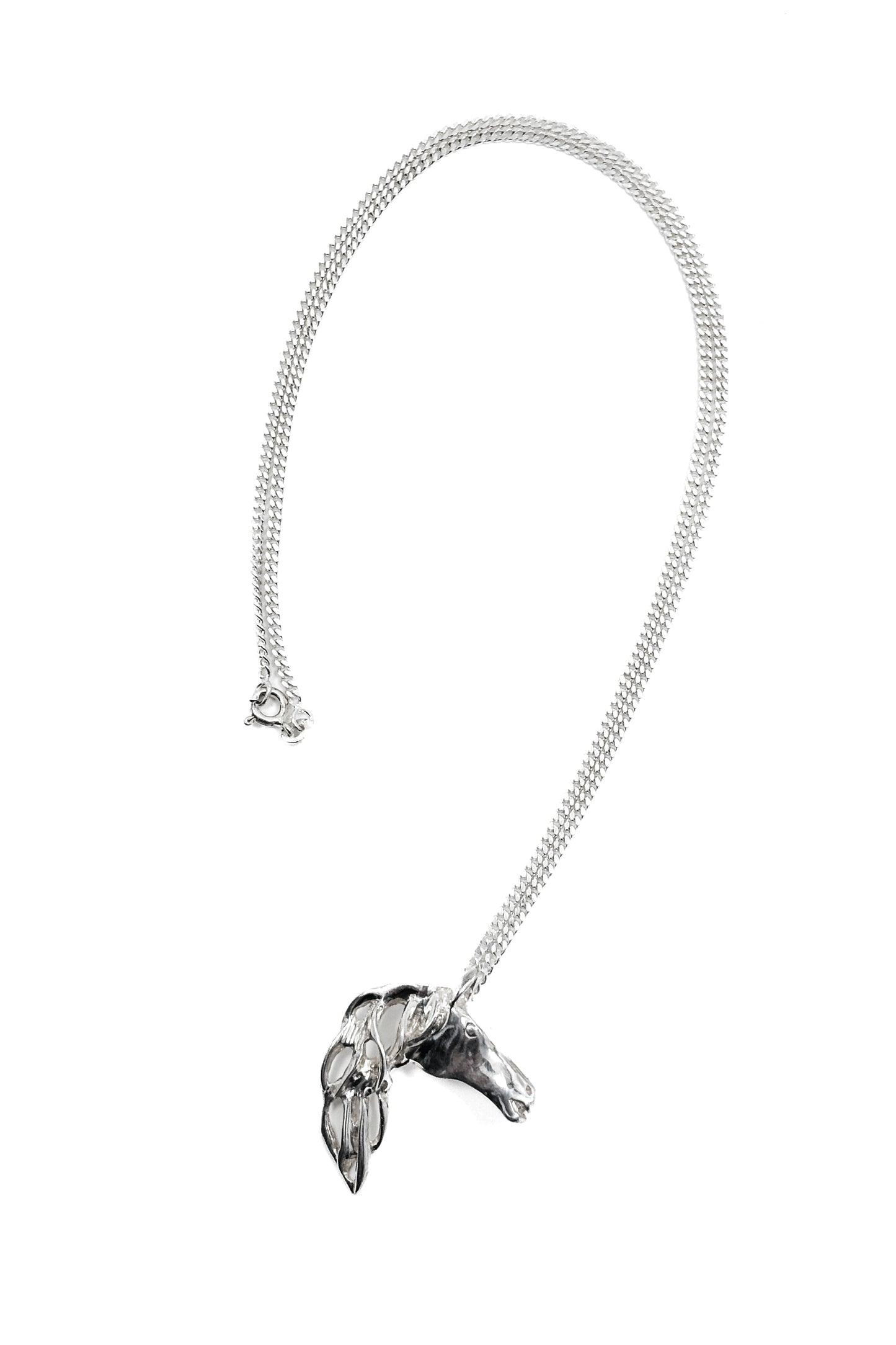 925 silver horse head pendant.