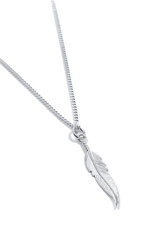 925 silver crow feather pendant.