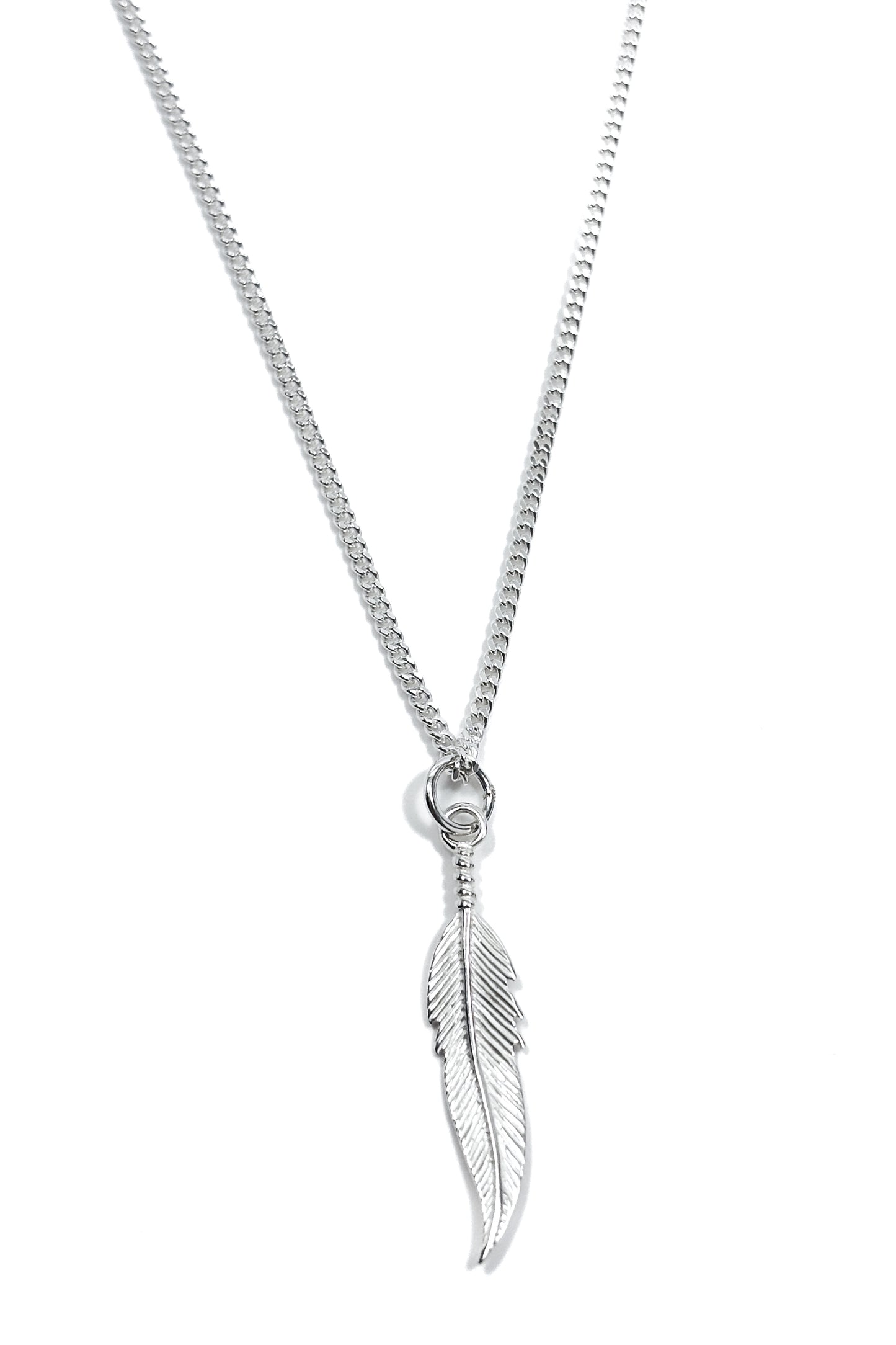 925 silver crow feather pendant.