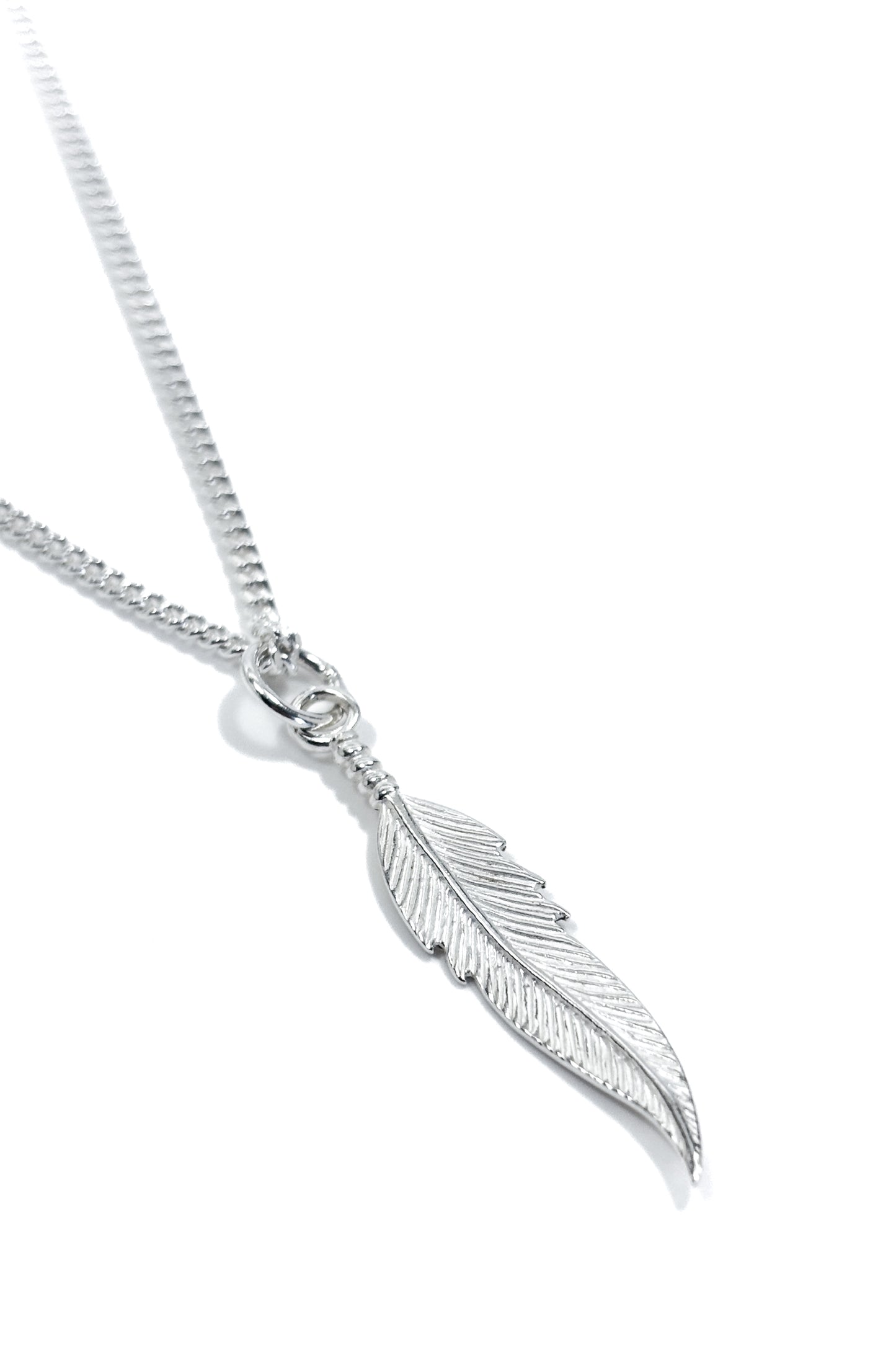 925 silver crow feather pendant.