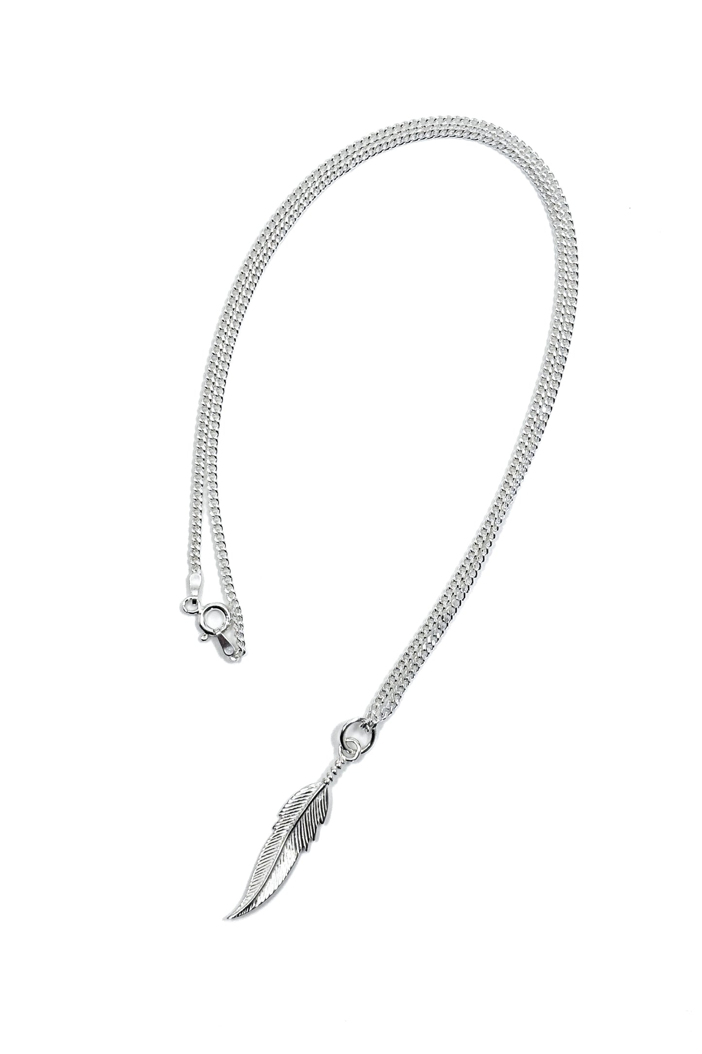925 silver crow feather pendant.