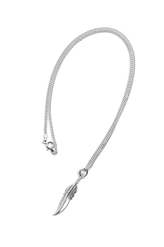925 silver crow feather pendant.