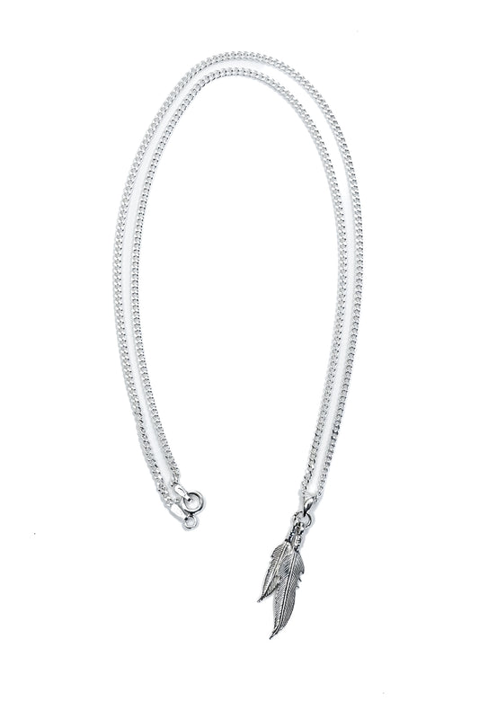 925 silver double feather pendant.