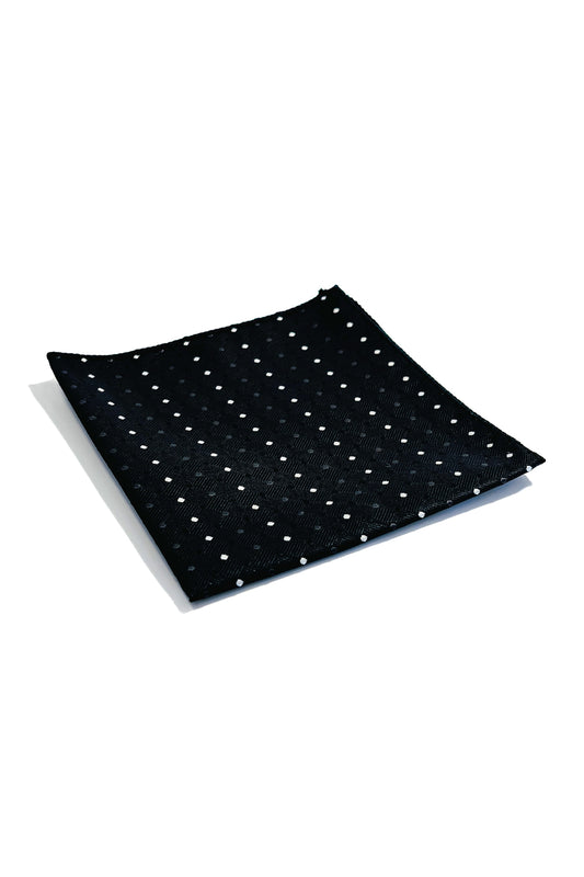 Black & white polka dot design pocket square.