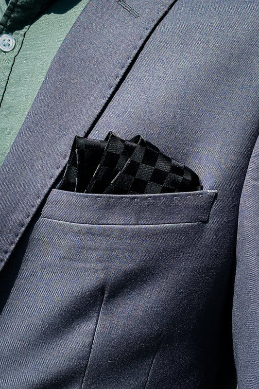 Black diamond design pocket square.