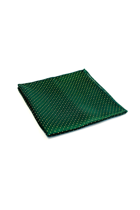 Emerald Green & white Polka Dot design pocket square.