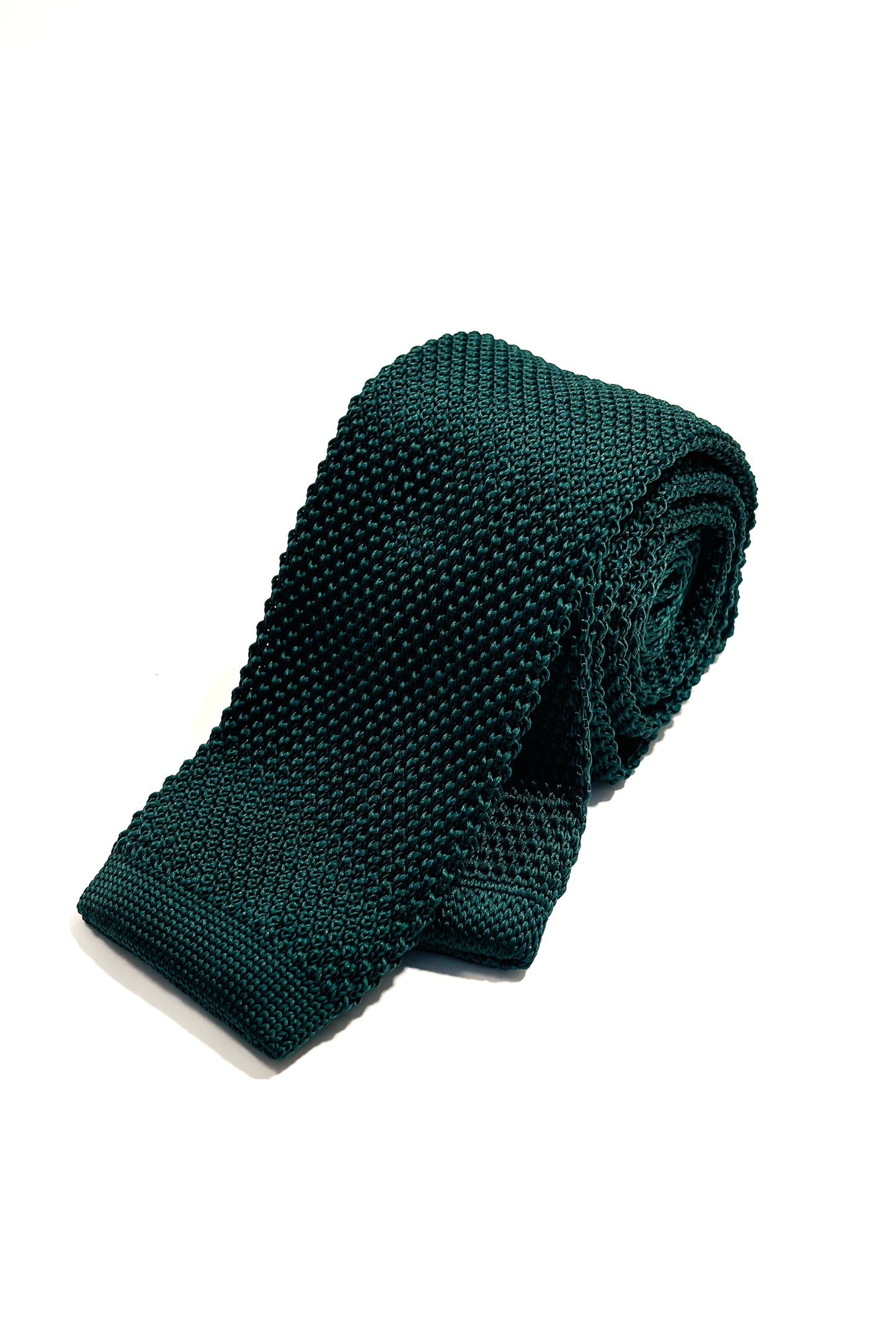 Forest green knitted 6cm tie.