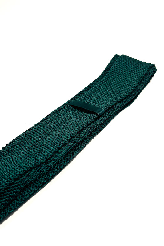 Forest green knitted 6cm tie.