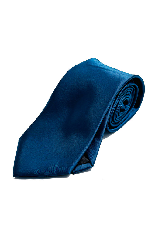 Royal blue silk finish 8cm tie.
