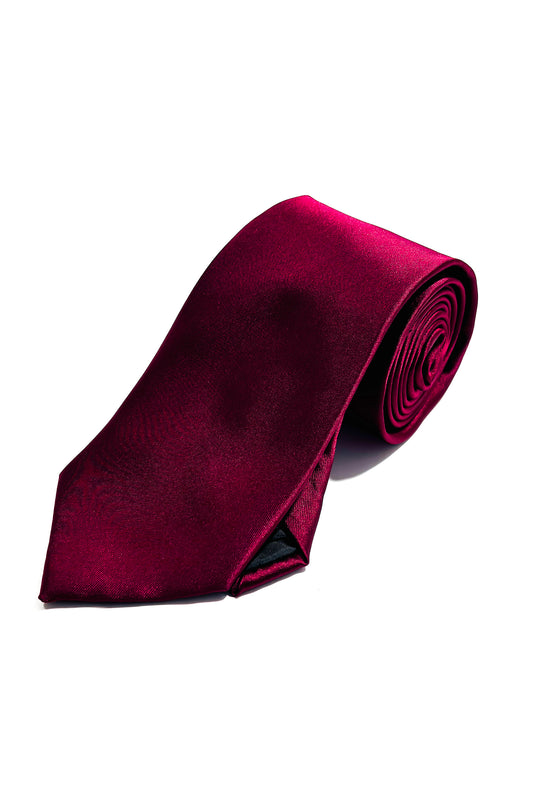 Burgundy silk finish 8cm tie.